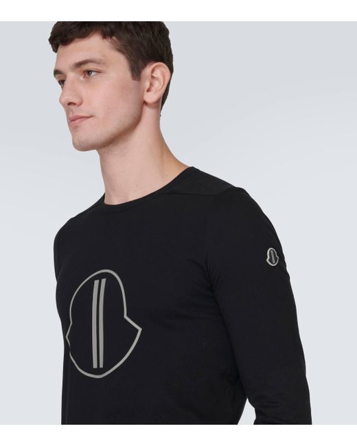 Moncler Genius Black X Rick Owens Logo Cotton Jersey T-shirt for men