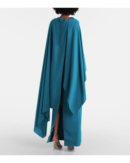 Roksanda Blue Demetria Caped Crepe Midi Dress