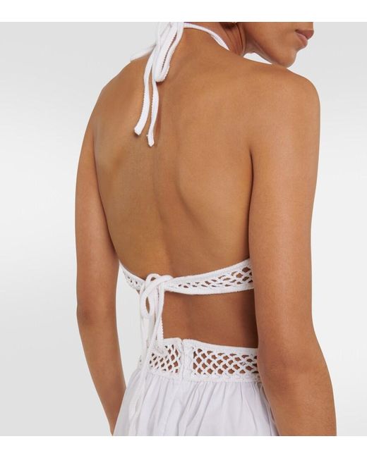 Staud White Kaylee Halterneck Maxi Dress