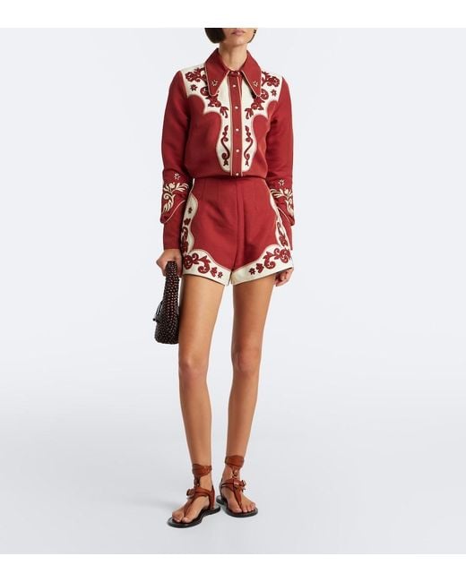 ALÉMAIS Duke Embroidered Wool-Blend Shirt