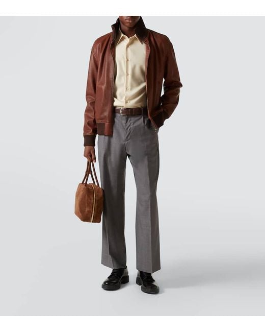 Miu Miu Tote Bag Aus Veloursleder in Brown für Herren