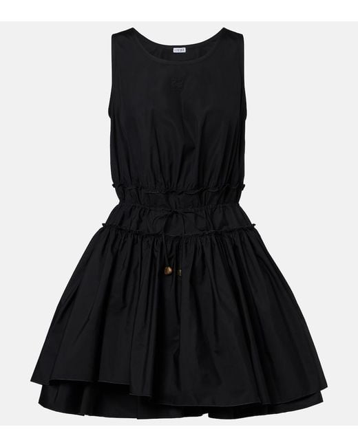 Loewe Black Paula's Ibiza Cotton Poplin Minidress