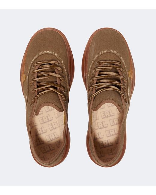 ERL Brown Canvas Low-Top Sneakers for men