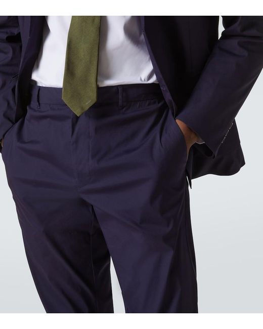 Prada Gerade Hose Aus Einem Baumwollgemisch in Blue für Herren