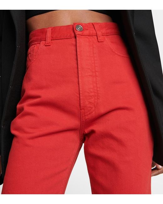 Alaïa Red Alaia High-rise Bootcut Jeans