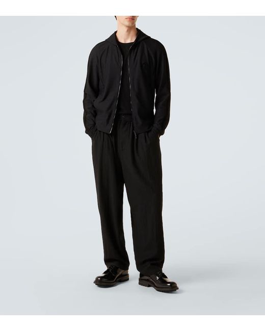 Giorgio Armani Black Zip-Up Hoodie for men