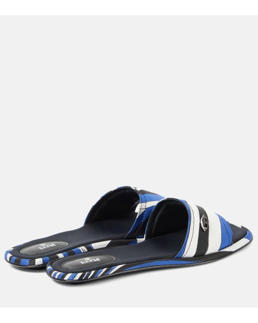 Emilio Pucci Blue Yummy Iride Slides