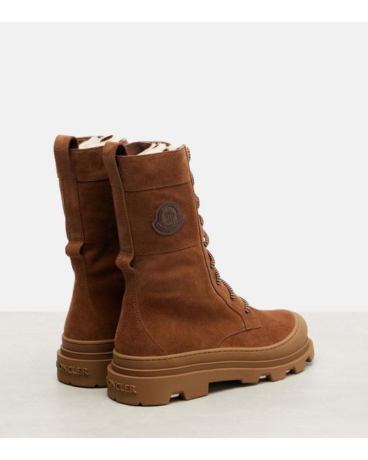 Moncler Brown Vera Suede Lace-Up Boots