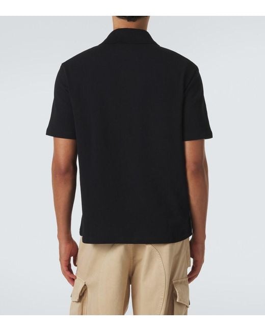 Loewe Black Double L Cotton Pique Polo Shirt for men