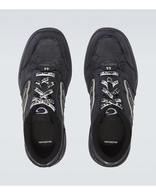 Balenciaga Black Hamptons Leather Sneakers for men