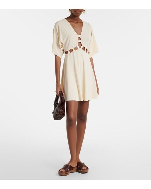 Eres Natural Connection Cutout Jersey Minidress
