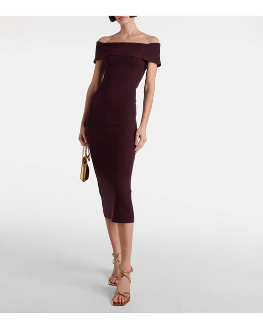 Abito Midi Marceau Con Scollo Bardot di Altuzarra in Purple