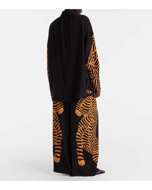 Farm Rio Blue Weite Hose Tiger