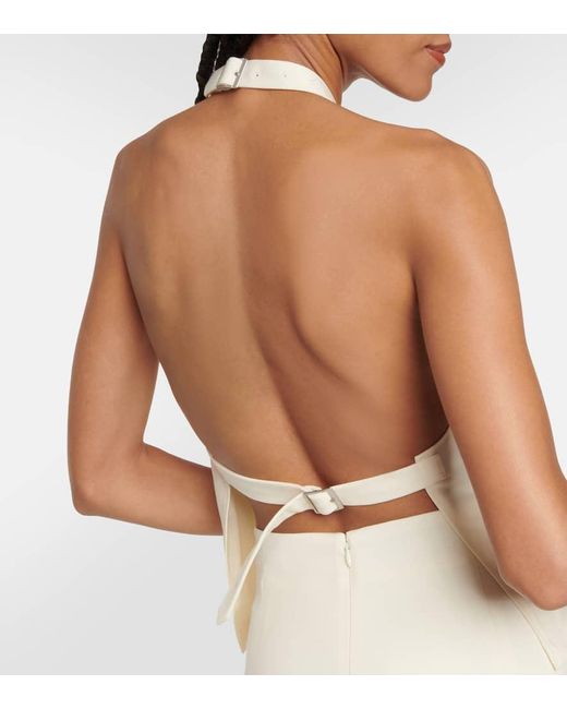 Wardrobe NYC White Halterneck Wool Top