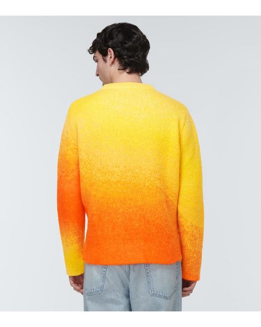 ERL Orange Gradient Mohair-blend Sweater for men
