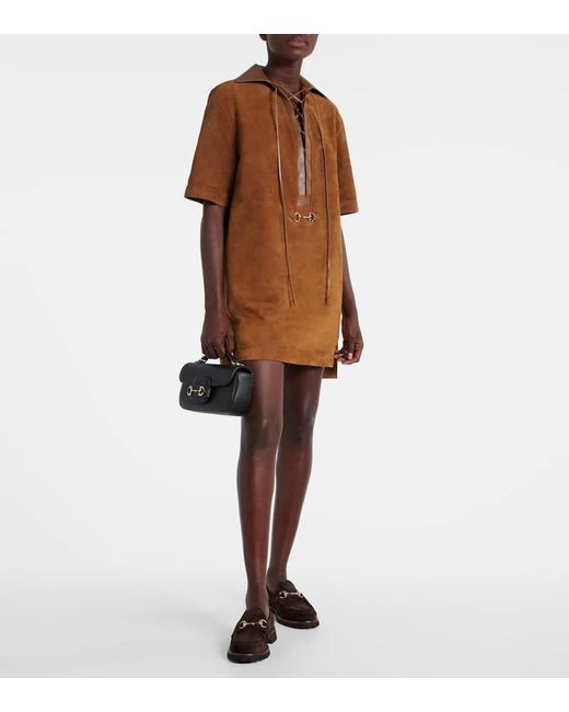 Gucci Black Sylke Horsebit Suede Loafers