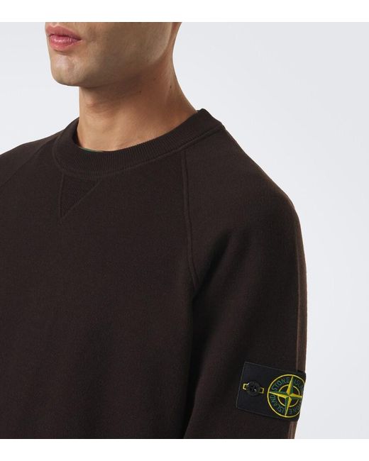 Stone Island Black Compass Badge Wool-Blend Sweater for men