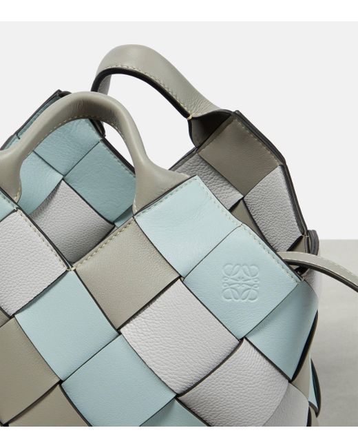 Loewe Gray Woven Leather Tote Bag