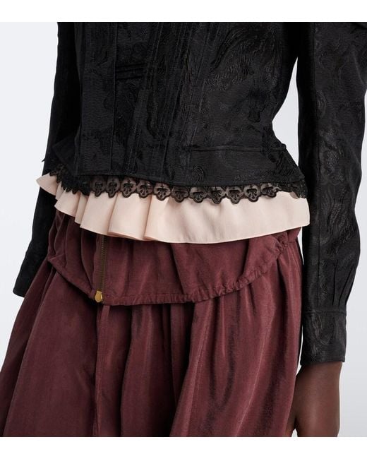 Chloé Black Wool And Silk-Blend Jacquard Lace Jacket