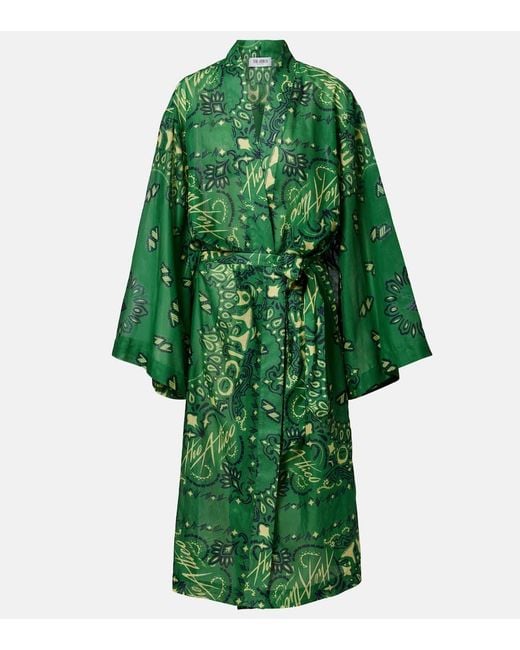 The Attico Green Bandana Cotton Muslin Kaftan