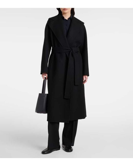 The Row Black Malika Wool-Blend Coat