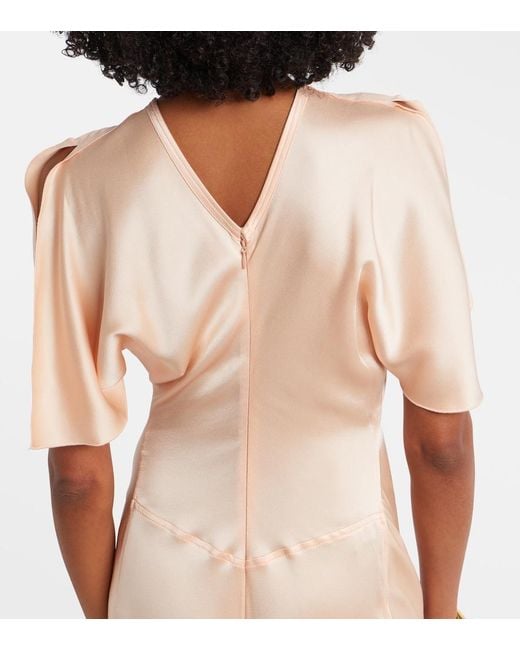 Victoria Beckham Pink Isabella Gathered Satin Gown
