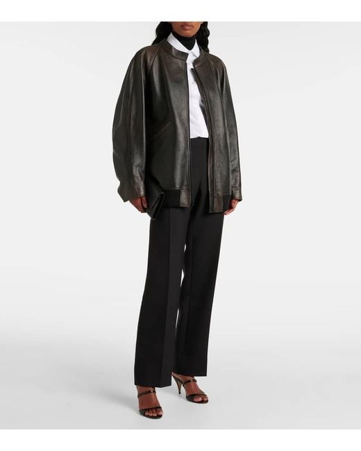 The Row Black Bomberjacke Kengia Aus Leder