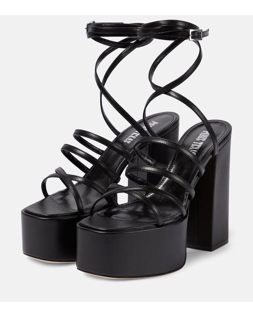 Sandalias Evita De Piel Adornada Paris Texas de color Black