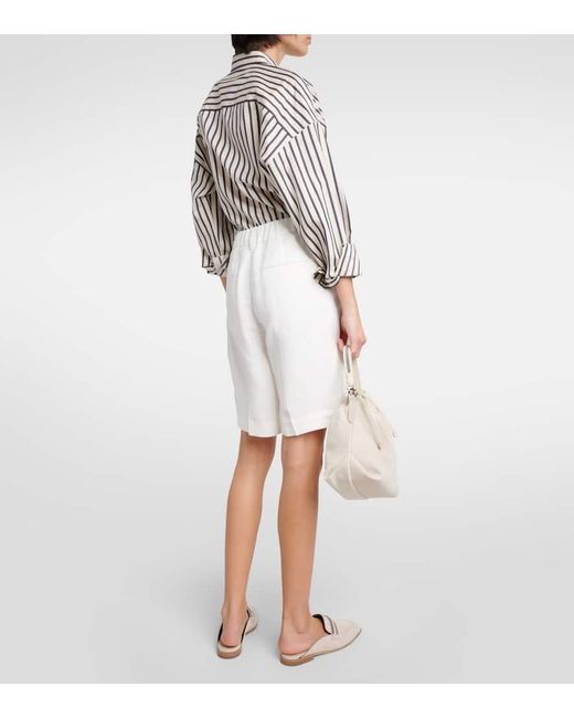 Brunello Cucinelli White Twill Shorts