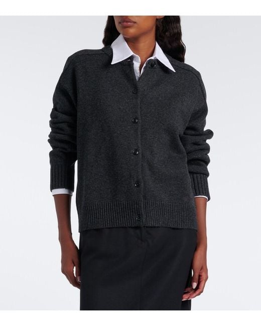 Loulou de Saison Black Aidar Wool And Cashmere Cardigan