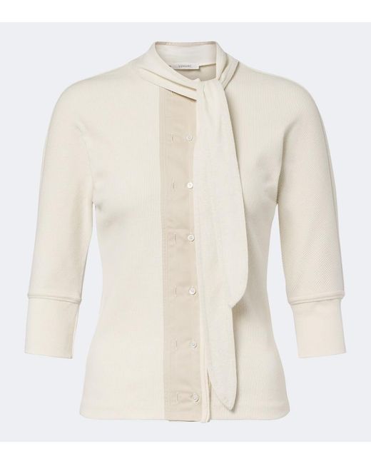 Lemaire White Ribbed-Knit Cotton And Linen Top