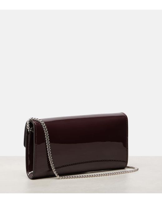 Jimmy Choo Red Bing Patent Leather Wallet On Chain