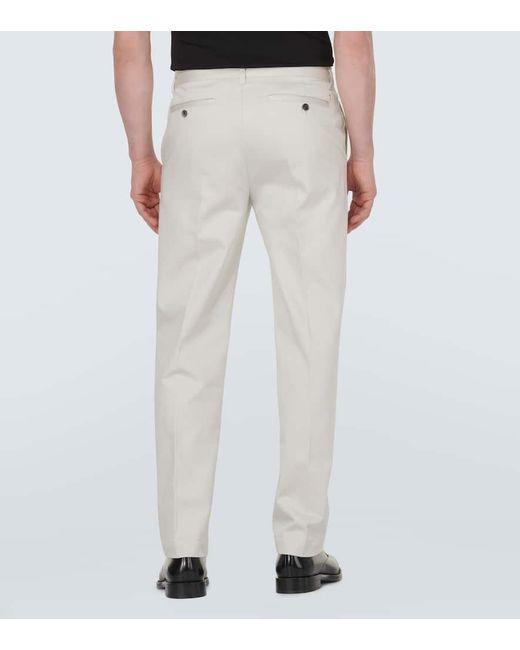 Pantaloni chino in raso di cotone di AMI in White da Uomo