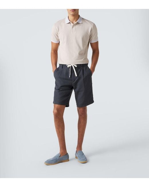 Eleventy Blue Suede Loafers for men