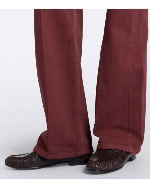 Brunello Cucinelli Red Monili Mid-Rise Straight Jeans