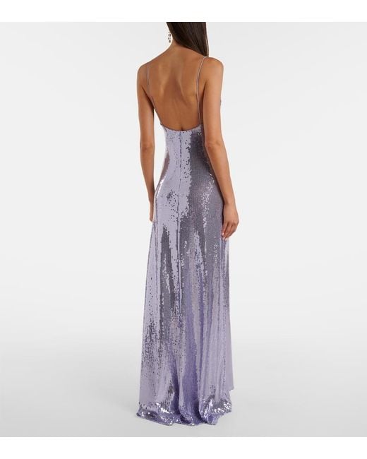Alex Perry Purple Robe Mit Pailletten