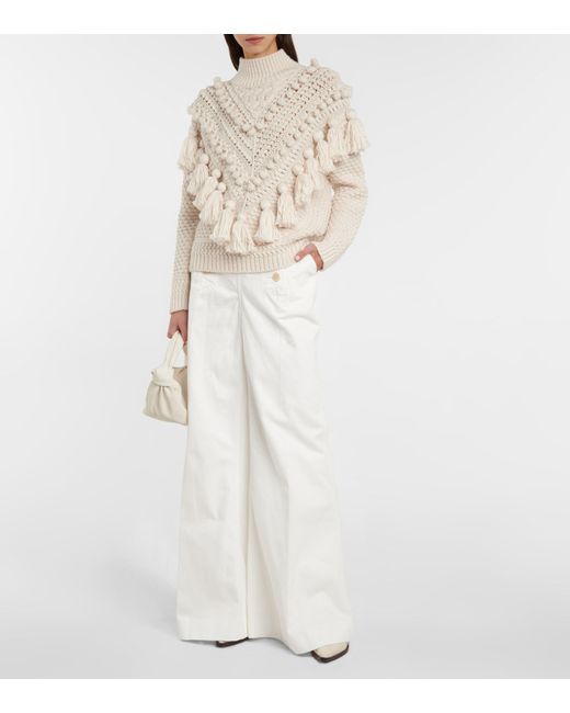 Zimmermann Kaleidoscope Crochet Virgin Wool Sweater in Cream (White) Lyst
