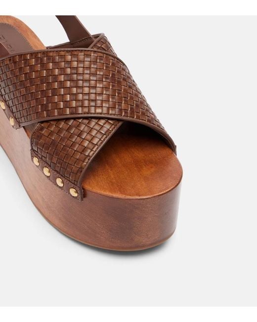 Farm Rio Brown 75 Leather Platform Sandals