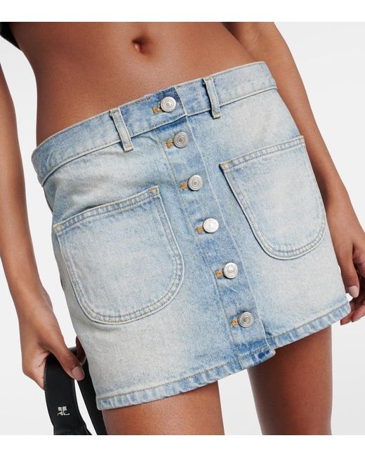 Courreges Blue Multiflex Denim Miniskirt