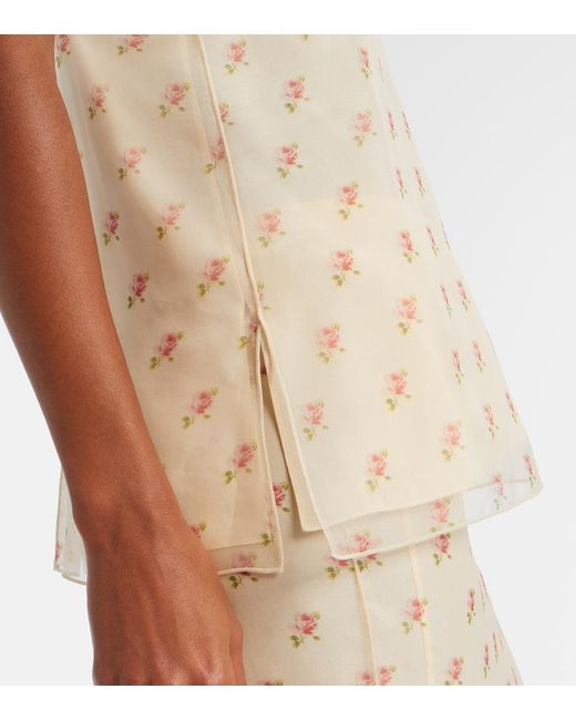 Khaite Natural Timy Floral Silk Organza Camisole