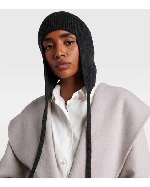 The Row Black Shiran Cashmere Beanie
