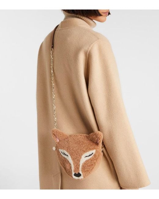 Jimmy Choo Brown Schultertasche Soft Fox Mini Aus Shearling