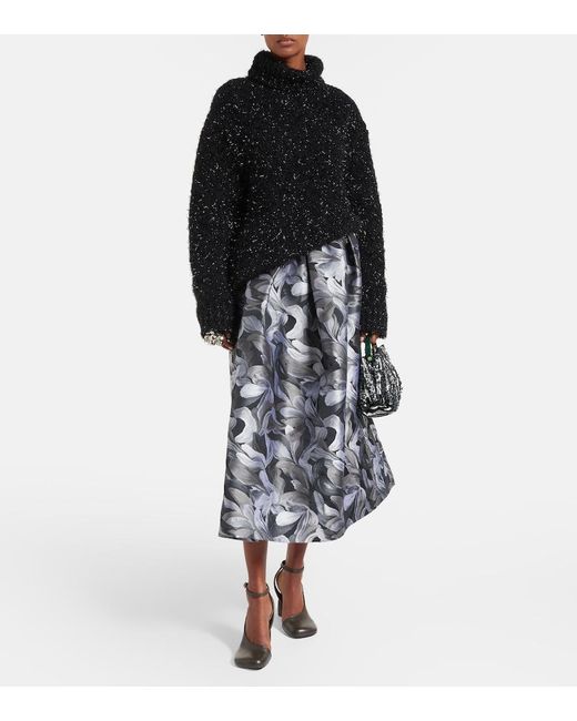 Dries Van Noten Black Wool-Blend Turtleneck Sweater