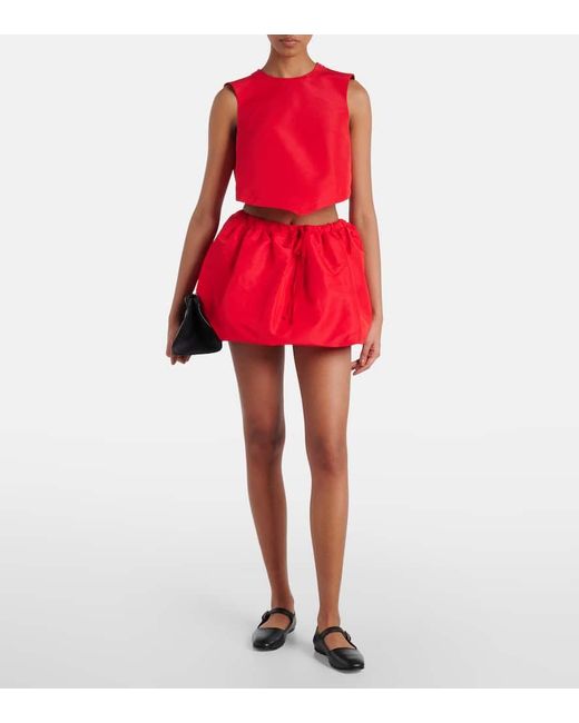 Patou Red Volume Miniskirt