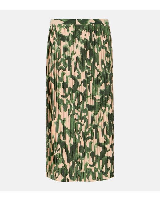 Jupe Midi Imprimee Dries Van Noten en coloris Green