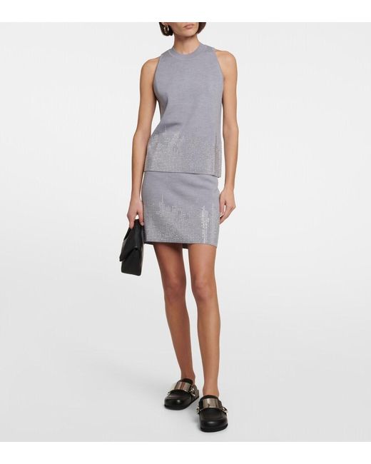 J.W. Anderson Blue Embellished Wool Top
