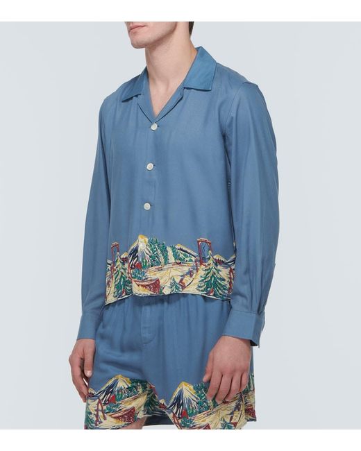 Bode Blue Ski Lift Shirt for men
