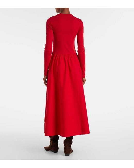 Polo Ralph Lauren Red Cotton Midi Dress