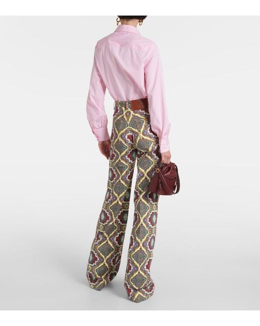 Etro Multicolor Printed High-Rise Wide-Leg Jeans