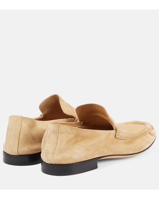 The Row Natural Soft Suede Loafers